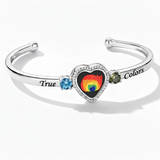 Delicate Heart Locket Bangle — Adjustable Fit, Timeless Sparkle B3011