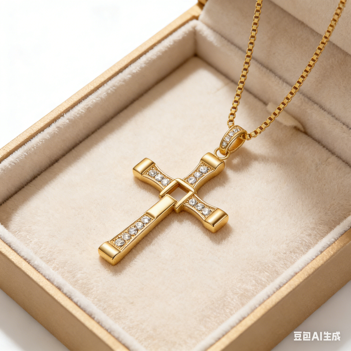 Micro-Pave Cross Pendant Necklace in Titanium Steel - Instagram Style
