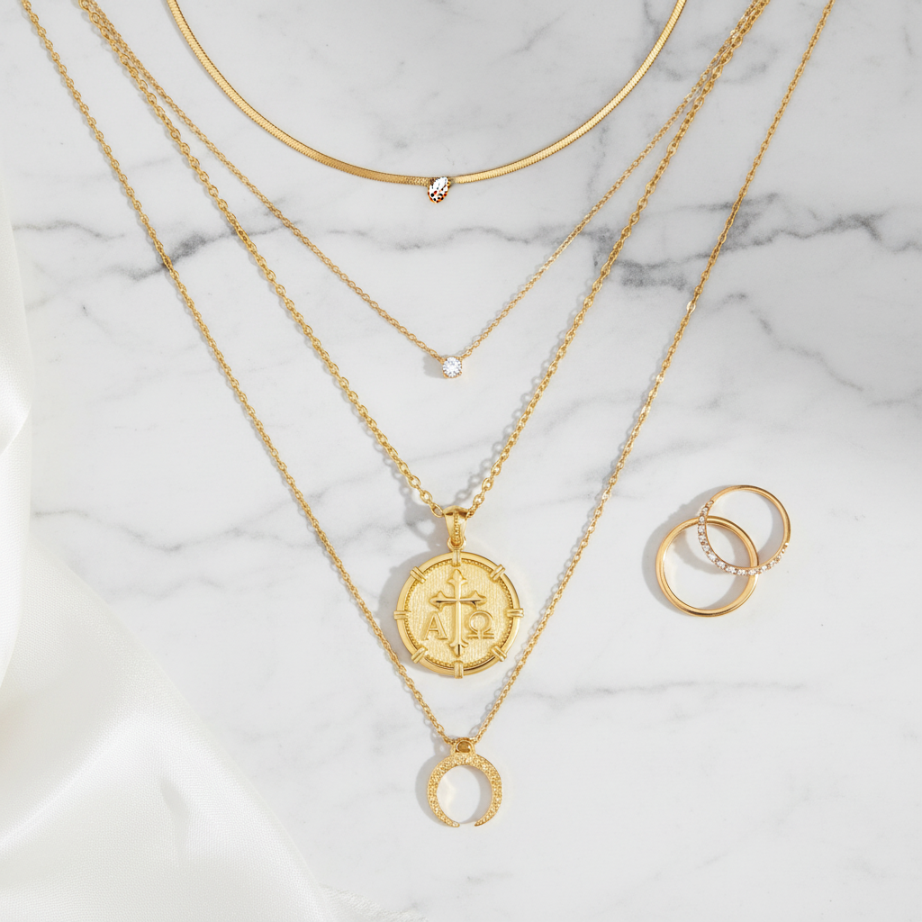 精美平铺叠戴图