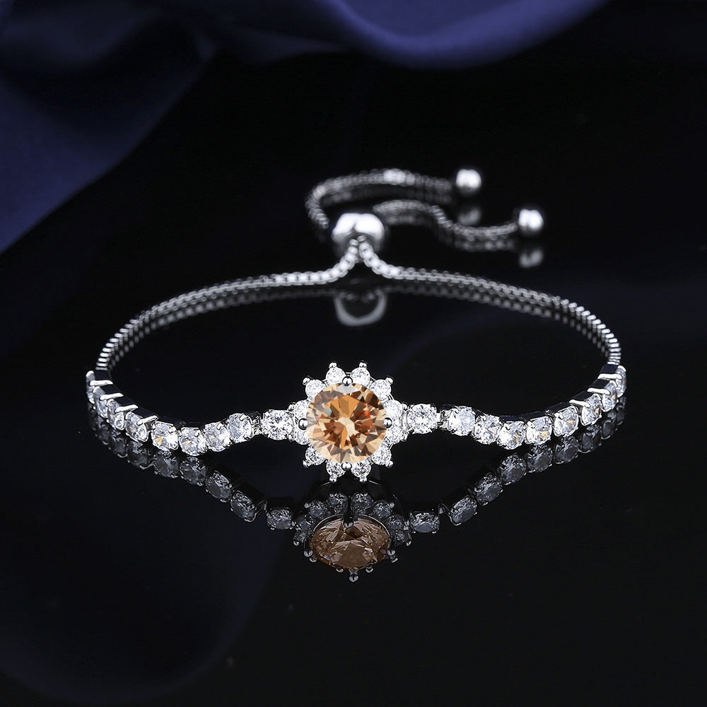 Moissanite Sunflower Bracelet - 2 Carat Sparkling Jewelry