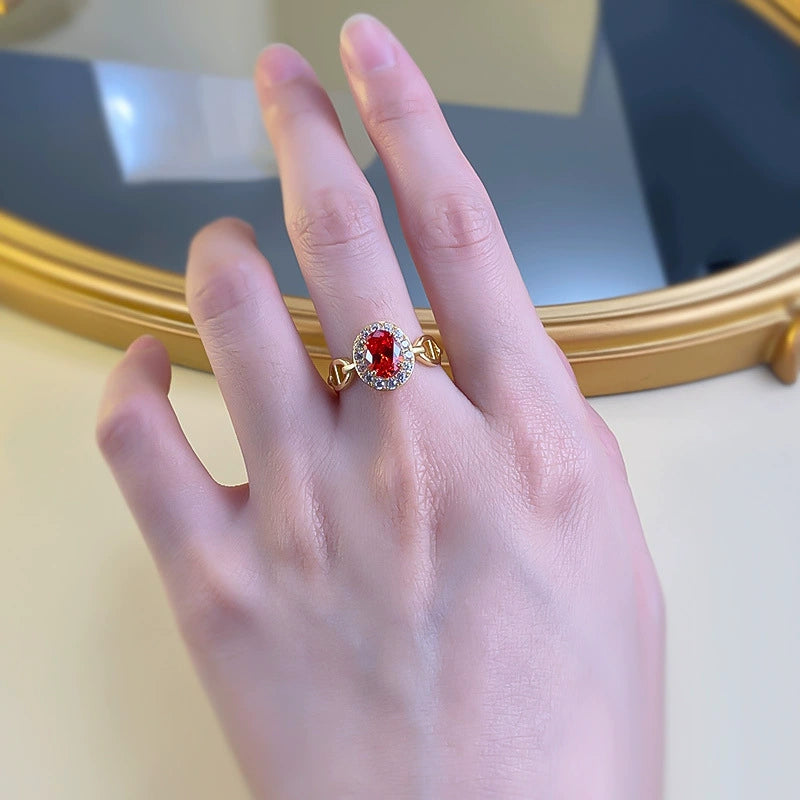 Fanta Orange Ring 925 Sterling Silver - Women's European & American Stylish Design
