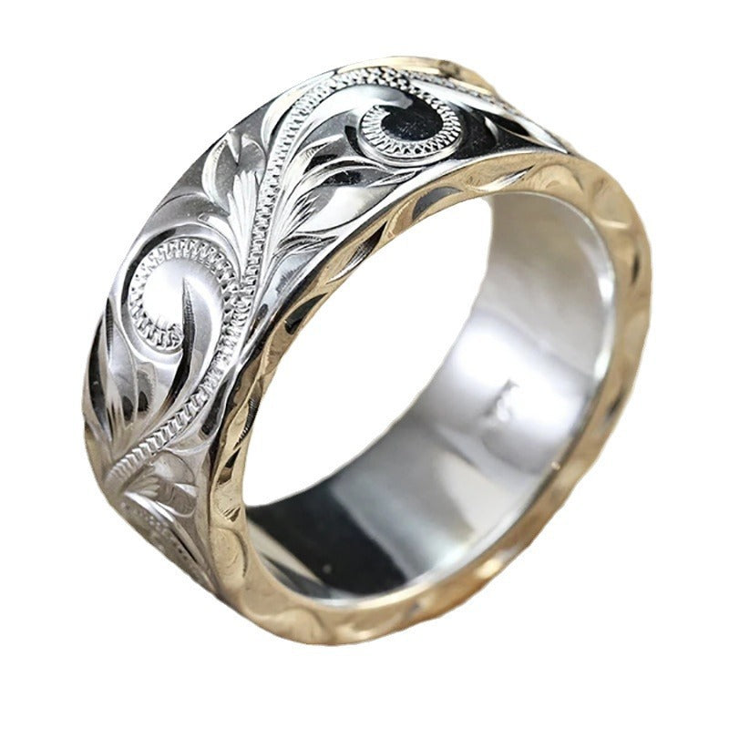 Ricady Jewel Vine Engraved Minimalist Ring for Women