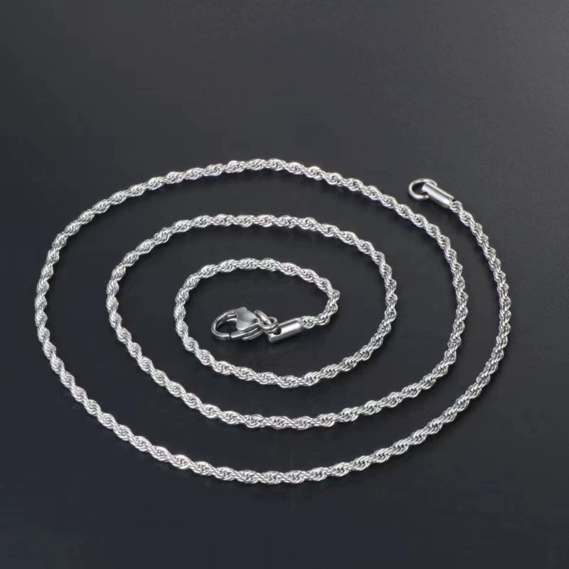 Titanium Steel Twist Chain Pendant - Men's Fashion Collarbone Necklace
