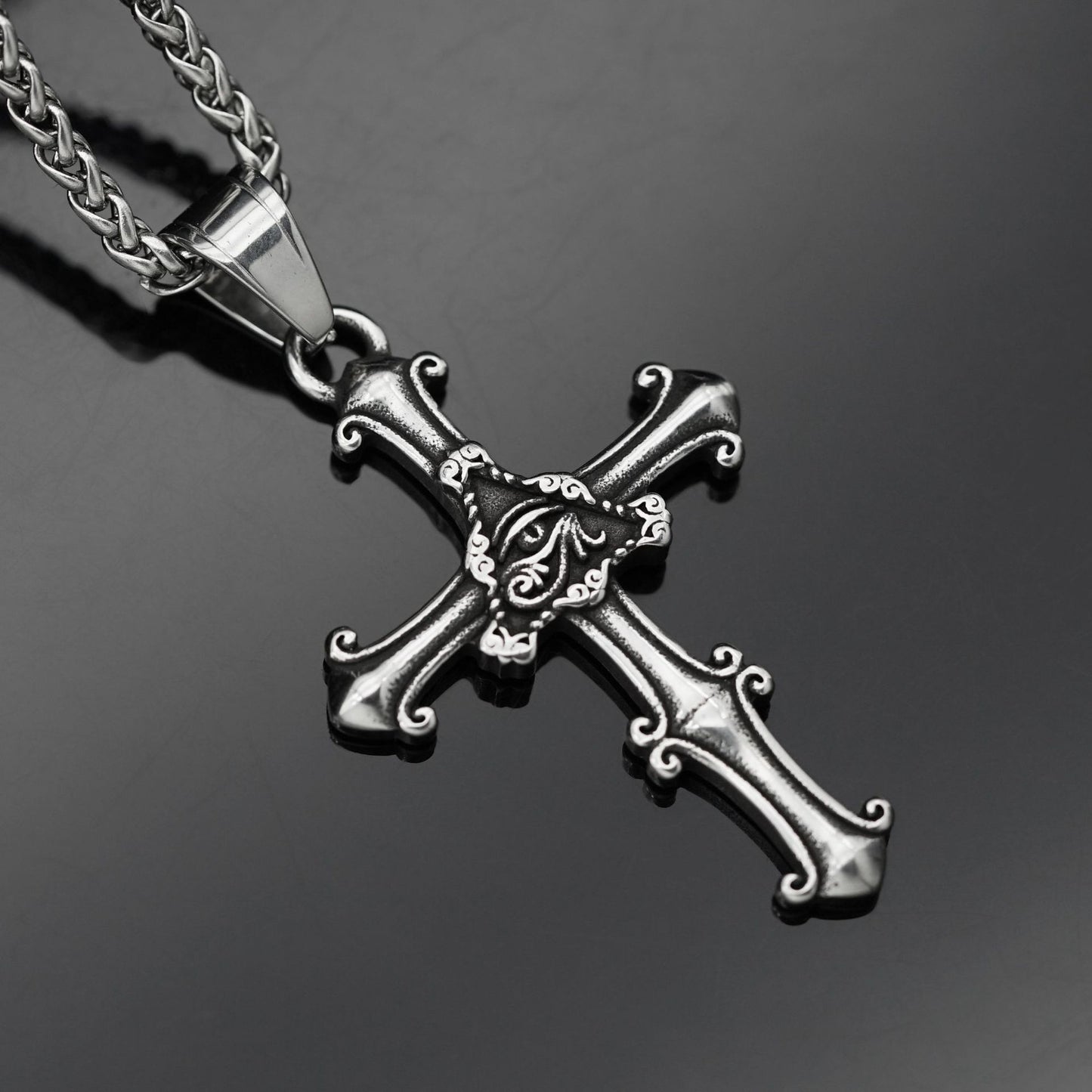 Stainless Steel Cross Pendant - Bold Personality Style