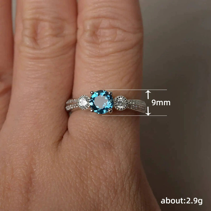 Sapphire Blue Minimalist Ring - Engagement & Wedding Jewelry