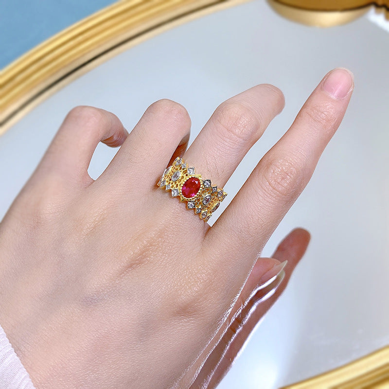 Luxury Ins Style Ring | Brushed Vintage Lace Design