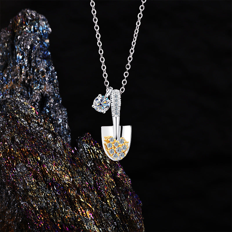 Women's 925 Sterling Silver Morganite Shovel Necklace | Dainty & Luxe Collar Chain
