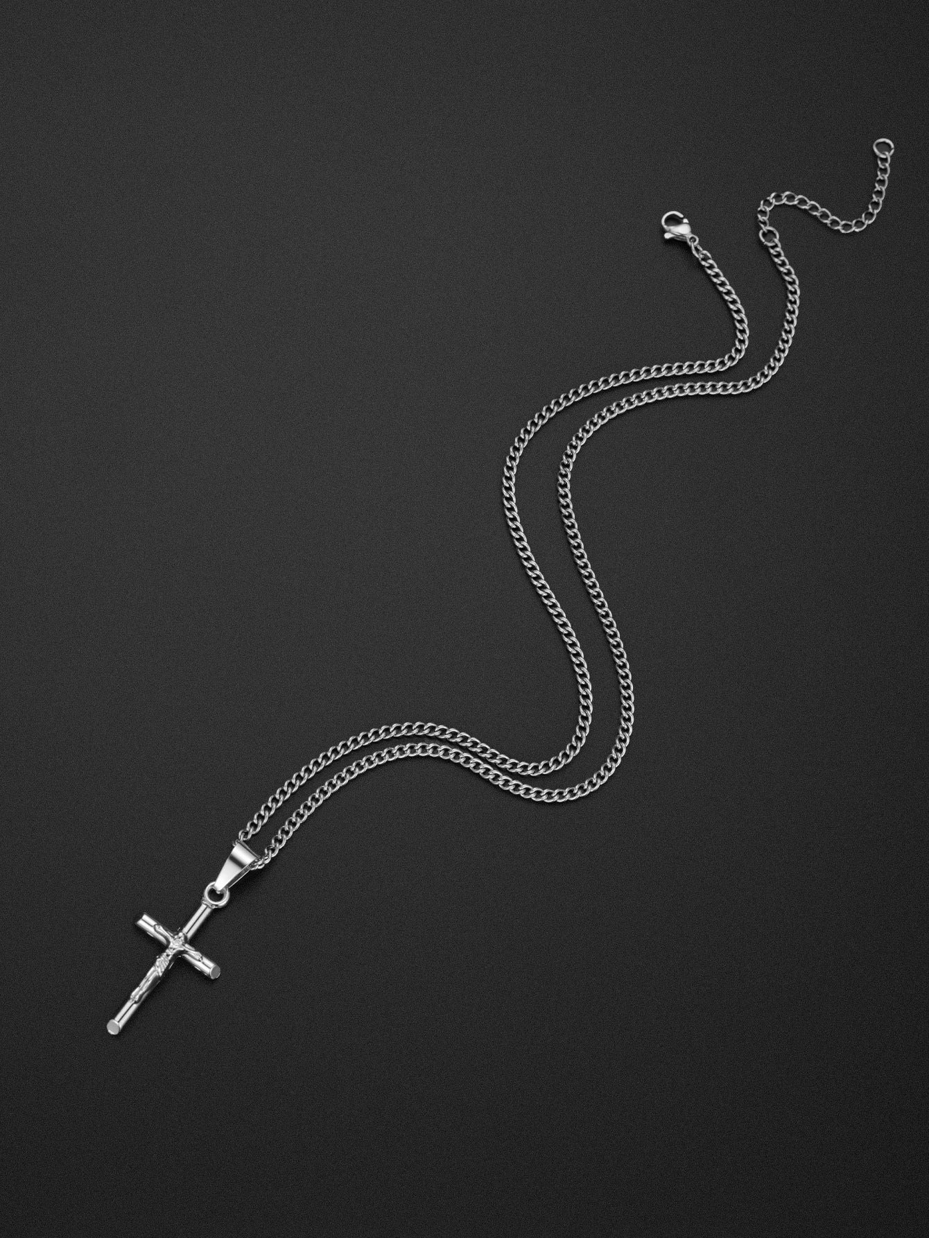 Artistic Cross Pendant Necklace in Titanium Steel - Vintage Style