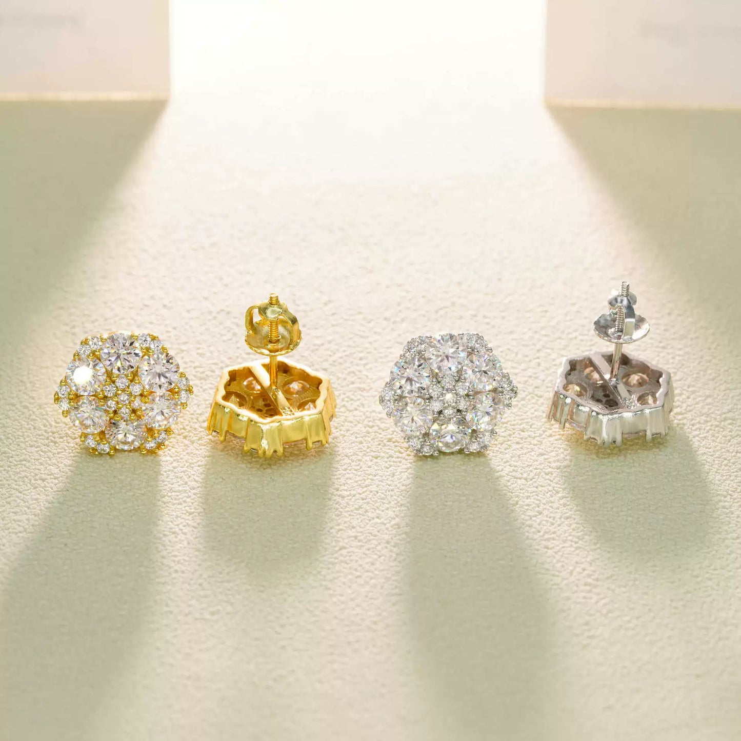 Personality 925 Silver VVS Moissanite Stud Earrings - 4.0mm Large Stone Trendy Jewelry