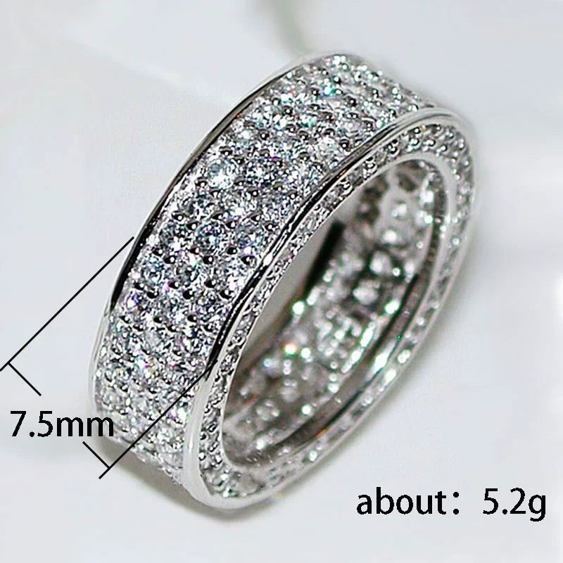 Ricady Jewel Starry Sky Style Multi-row Full Pavé Zircon Ring