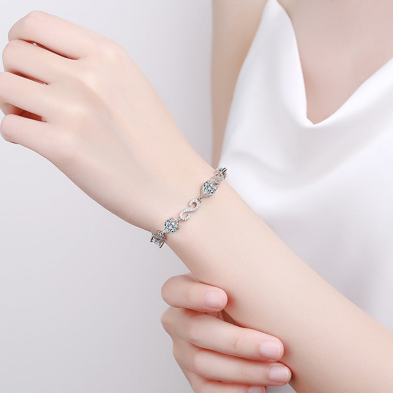 Trendy 8-Shaped Heart AAA Zircon Bracelet for Women - Handmade Fashion Jewelry Gift