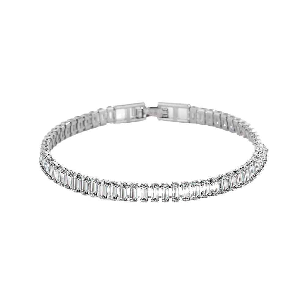 Ins Trendy Square Diamond Bracelet - Minimalist Versatile Couple Jewelry for Women