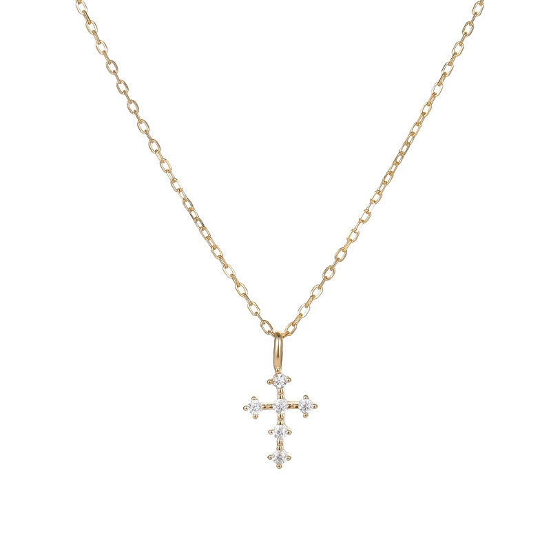 Women's S925 Silver Diamond Cross Necklace - Stylish Neck Accessory