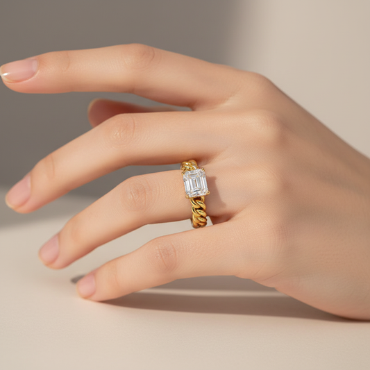 Gold chain ring lifestyle 1