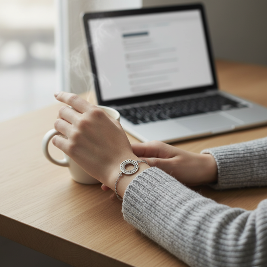 Silver heart bracelet lifestyle 1