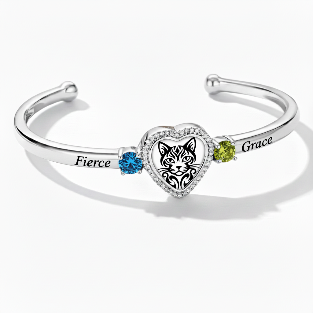 Delicate Heart Locket Bangle — Adjustable Fit, Timeless Sparkle B3001