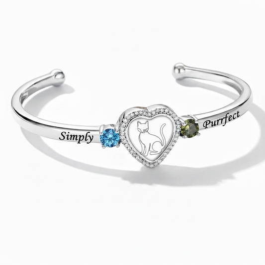 Delicate Heart Locket Bangle — Adjustable Fit, Timeless Sparkle B3002