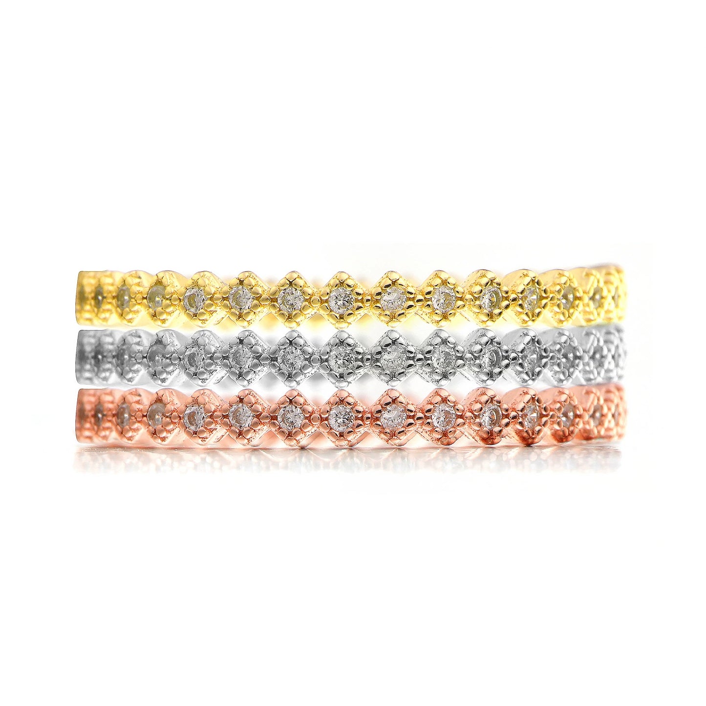 2025 New Minimalist S925 Silver Ring Set - White-Red-Yellow Zircon Gold-Platedg & Nano Tanzanite