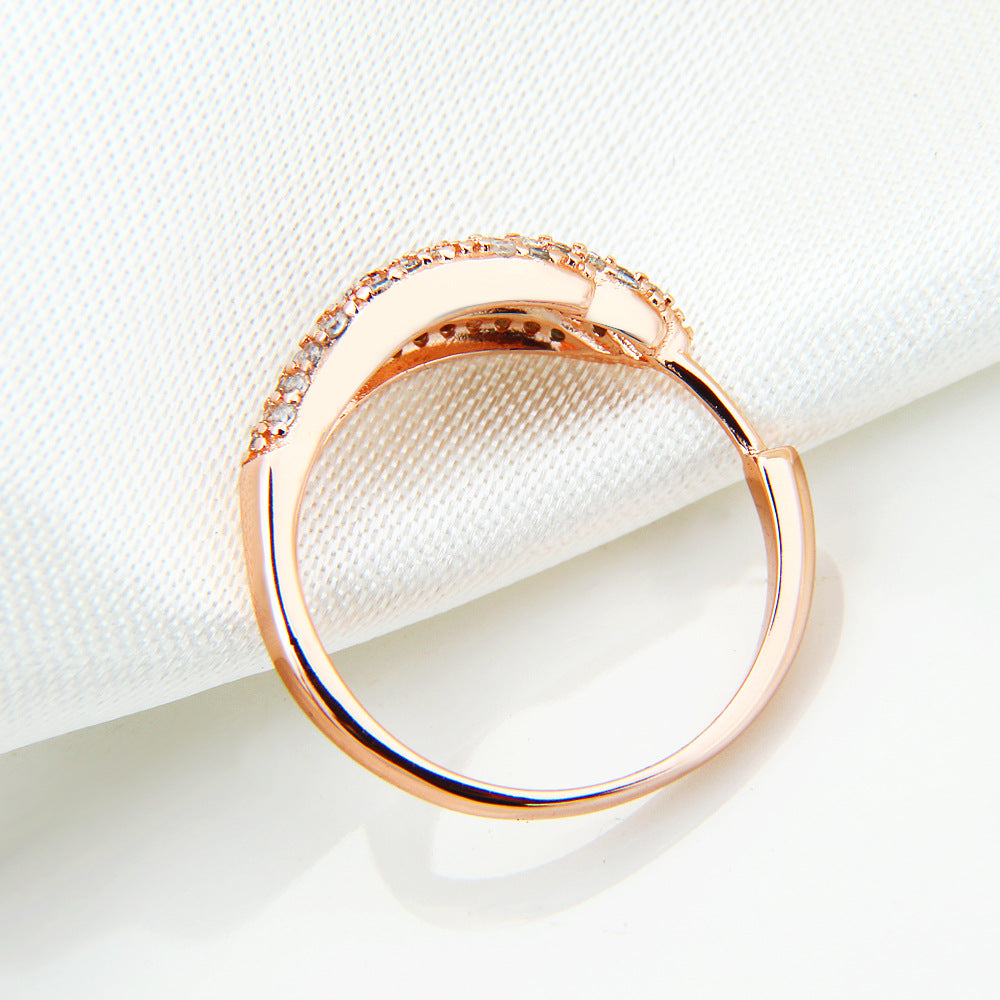 Ricady Jewel S925 Silver Rose Gold Ring with Zircon - Urban Chic Style