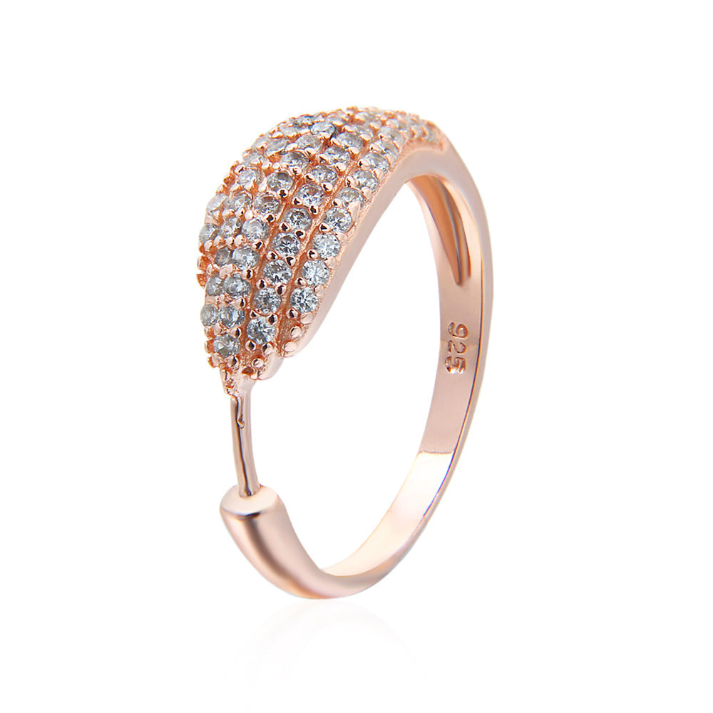 Ricady Jewel S925 Silver Rose Gold Ring with Zircon - Urban Chic Style