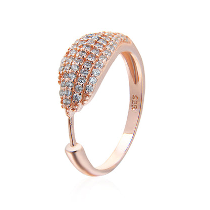 Ricady Jewel S925 Silver Rose Gold Ring with Zircon - Urban Chic Style