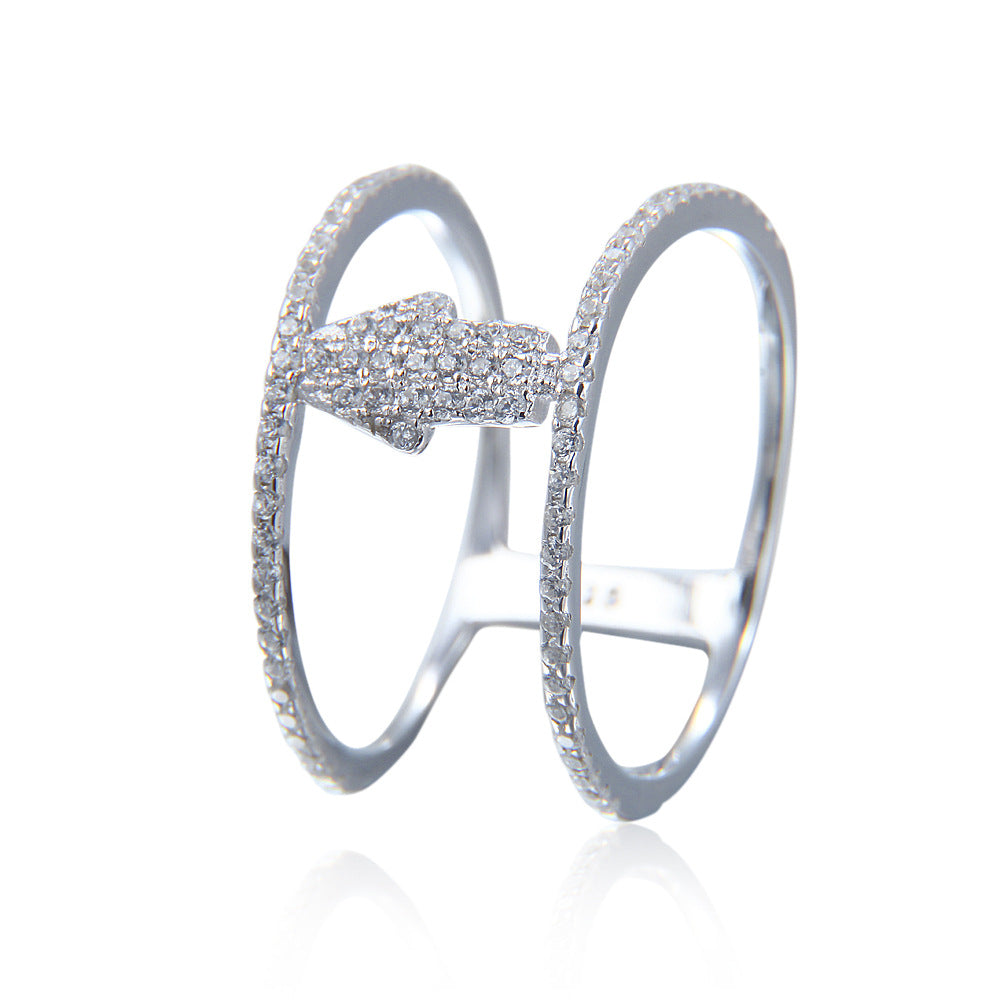 Ricady Jewel Urban Minimalist S925 Silver Zircon Women's Ring