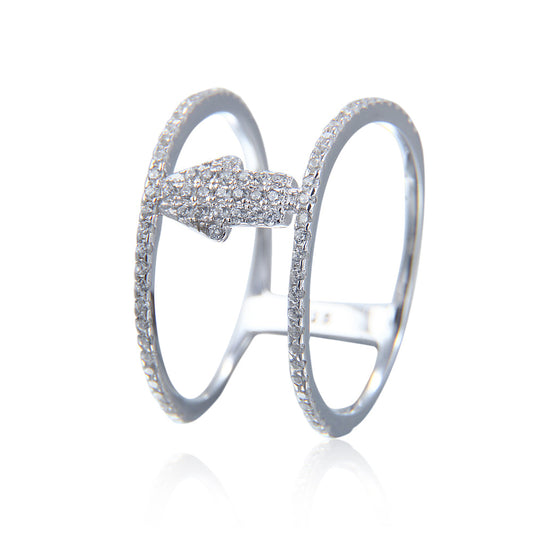 Ricady Jewel Urban Minimalist S925 Silver Zircon Women's Ring
