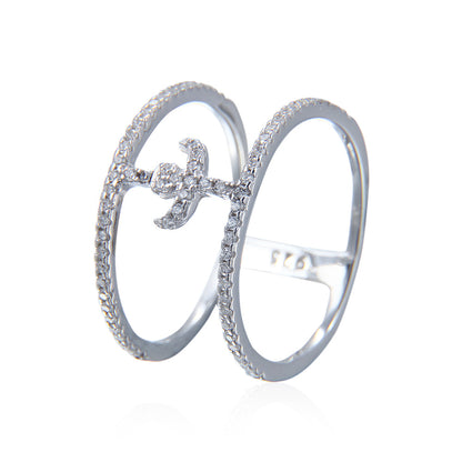 Ricady Jewel S925 Sterling Silver White Gold Zircon Ring R1006