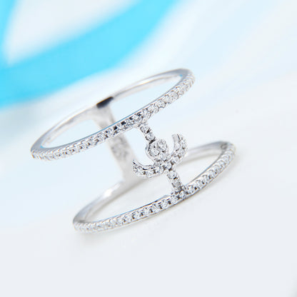 Ricady Jewel S925 Sterling Silver White Gold Zircon Ring R1006