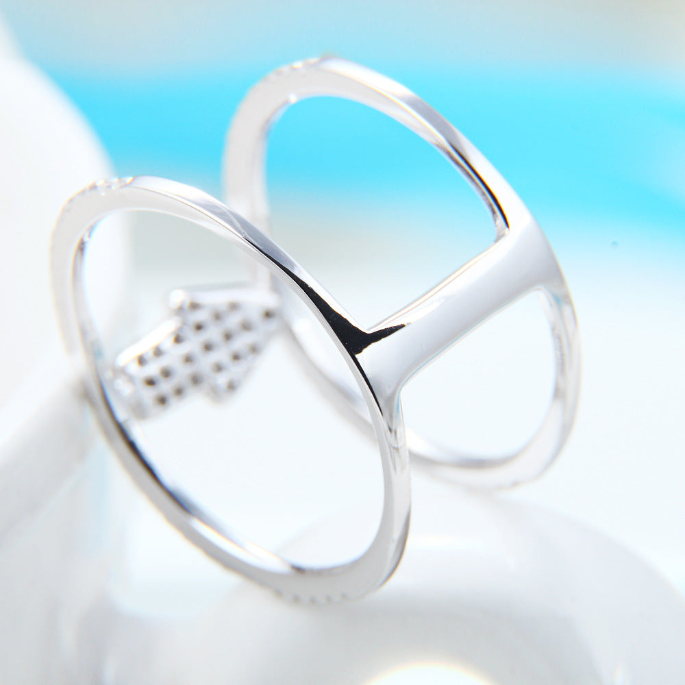 Ricady Jewel Urban Minimalist S925 Silver Zircon Women's Ring