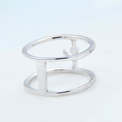 Ricady Jewel S925 Sterling Silver White Gold Zircon Ring R1006