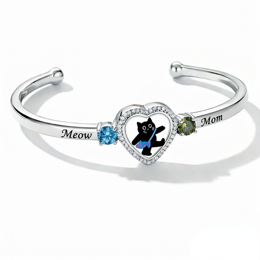 Delicate Heart Locket Bangle — Adjustable Fit, Timeless Sparkle B3006