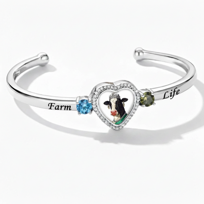 Delicate Heart Locket Bangle — Adjustable Fit, Timeless Sparkle B3010