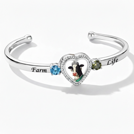Delicate Heart Locket Bangle — Adjustable Fit, Timeless Sparkle B3010