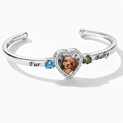 Delicate Heart Locket Bangle — Adjustable Fit, Timeless Sparkle B3010