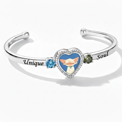 Delicate Heart Locket Bangle — Adjustable Fit, Timeless Sparkle B3011