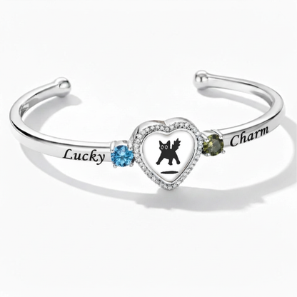 Delicate Heart Locket Bangle — Adjustable Fit, Timeless Sparkle B3012