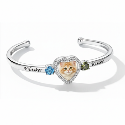 Delicate Heart Locket Bangle — Adjustable Fit, Timeless Sparkle B3000