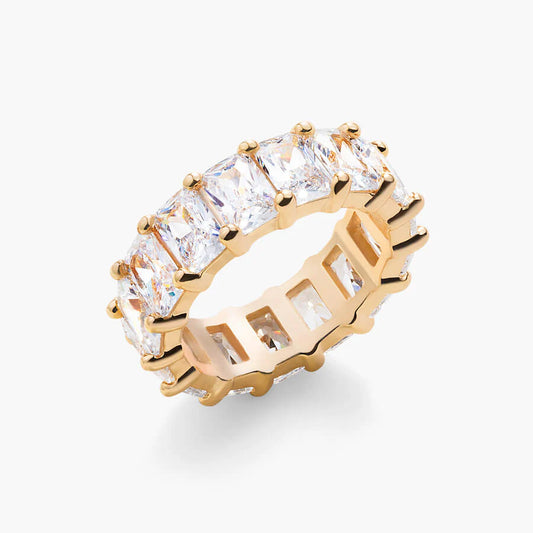 Clarus Radiant-Cut Full Eternity Ring in Gold Plated for Women