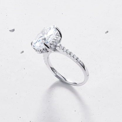 Lab Created Diamond Ring, 925 Sterling Silver Gold Plated - Classic Design for Women