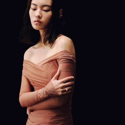 Ricady Jewel Marquise Cubic Zirconia 925 Sterling Silver 14K Gold-Plated Halo Solitaire Ring