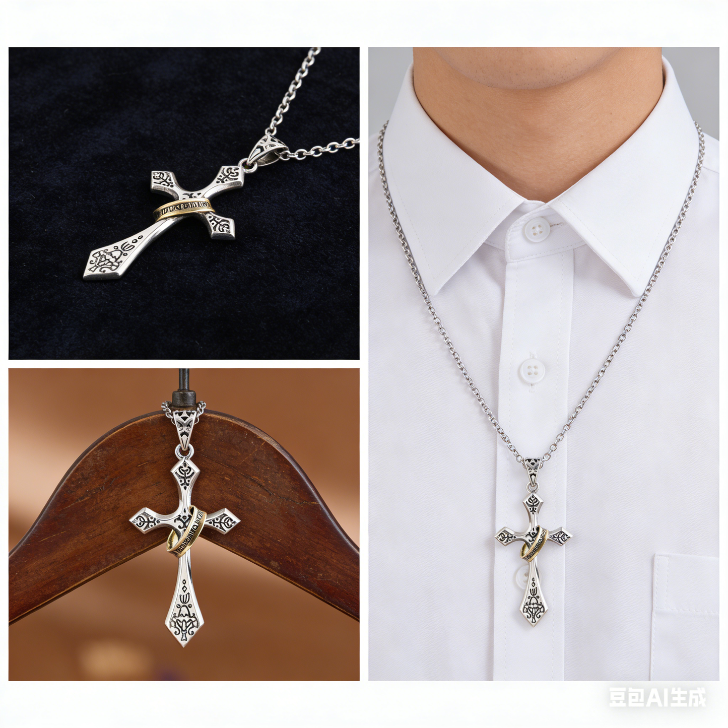 Vintage Cross Pendant in Copper - Multiple Chain Options