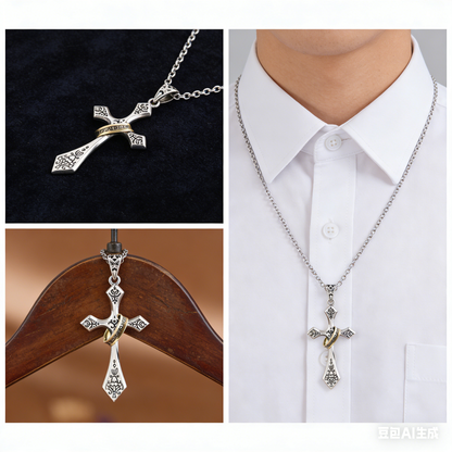 Vintage Cross Pendant in Copper - Multiple Chain Options