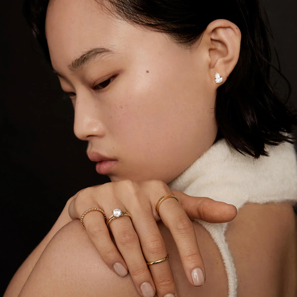 Ricady Jewel Twisted Rope Design 925 Sterling Silver Minimalist Band Ring