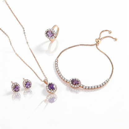 Ricady Jewel Minimalist Oval Jewelry Set for Women, Elegant 3-Piece Everyday Luxury Set