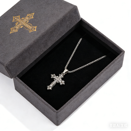Triple Layered Cross Necklace in Titanium Steel - Minimalist Design