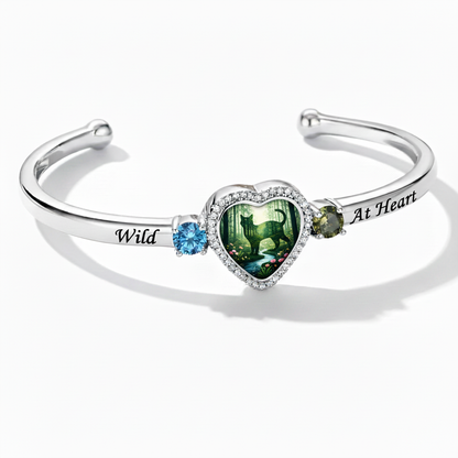 Delicate Heart Locket Bangle — Adjustable Fit, Timeless Sparkle B3000