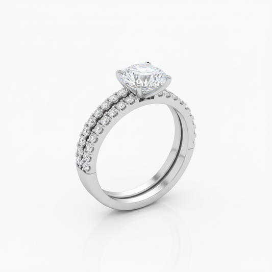 戒指立起来的白底图 - 斜角度