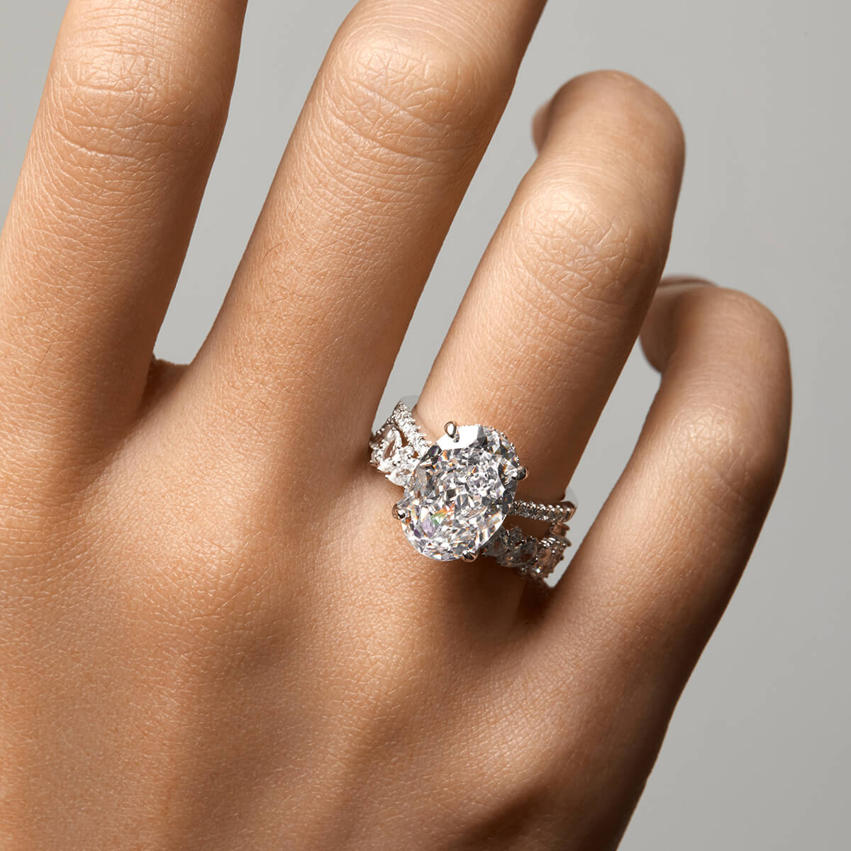 Lab Created Diamond Ring, 925 Sterling Silver Gold Plated - Classic Design for Women