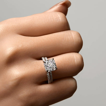Ricady Jewel Lab Created Diamond Ring, 925 Sterling Silver Gold-Plated - Classic Stackable Design for Women